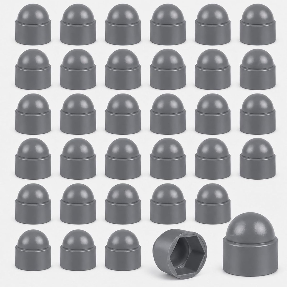 30 stuks M12 grijze schroefafdekking, zeskantmoeren, beschermkap