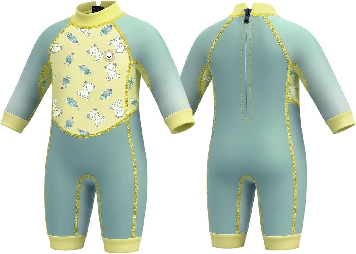Warm neopreen thermisch zwempak, UPF 50+, eendelig peuterzwemkostuum voor jongens en meisjes, strand en waterspelen