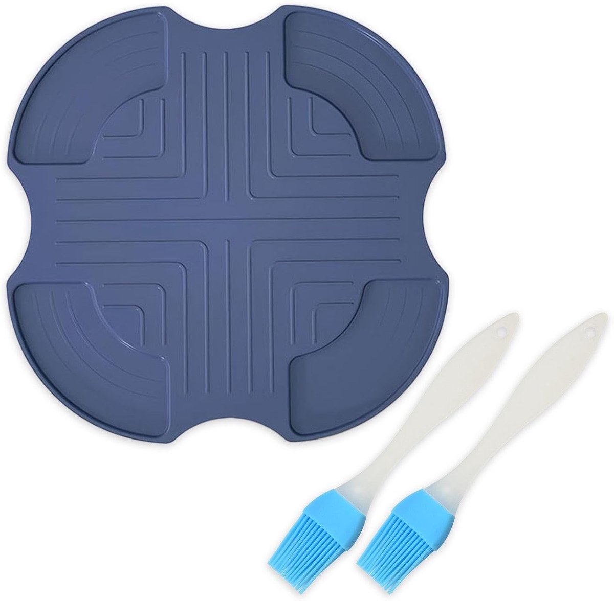 1 Stuk Van Hoge Temperatuur Resistente Siliconen Pad, 2 Stukken Olie Borstel, Air Fryer Warmte-Isolatie Pad, Bakken Vet Borstel, Draagbare Barbecue Borstel.