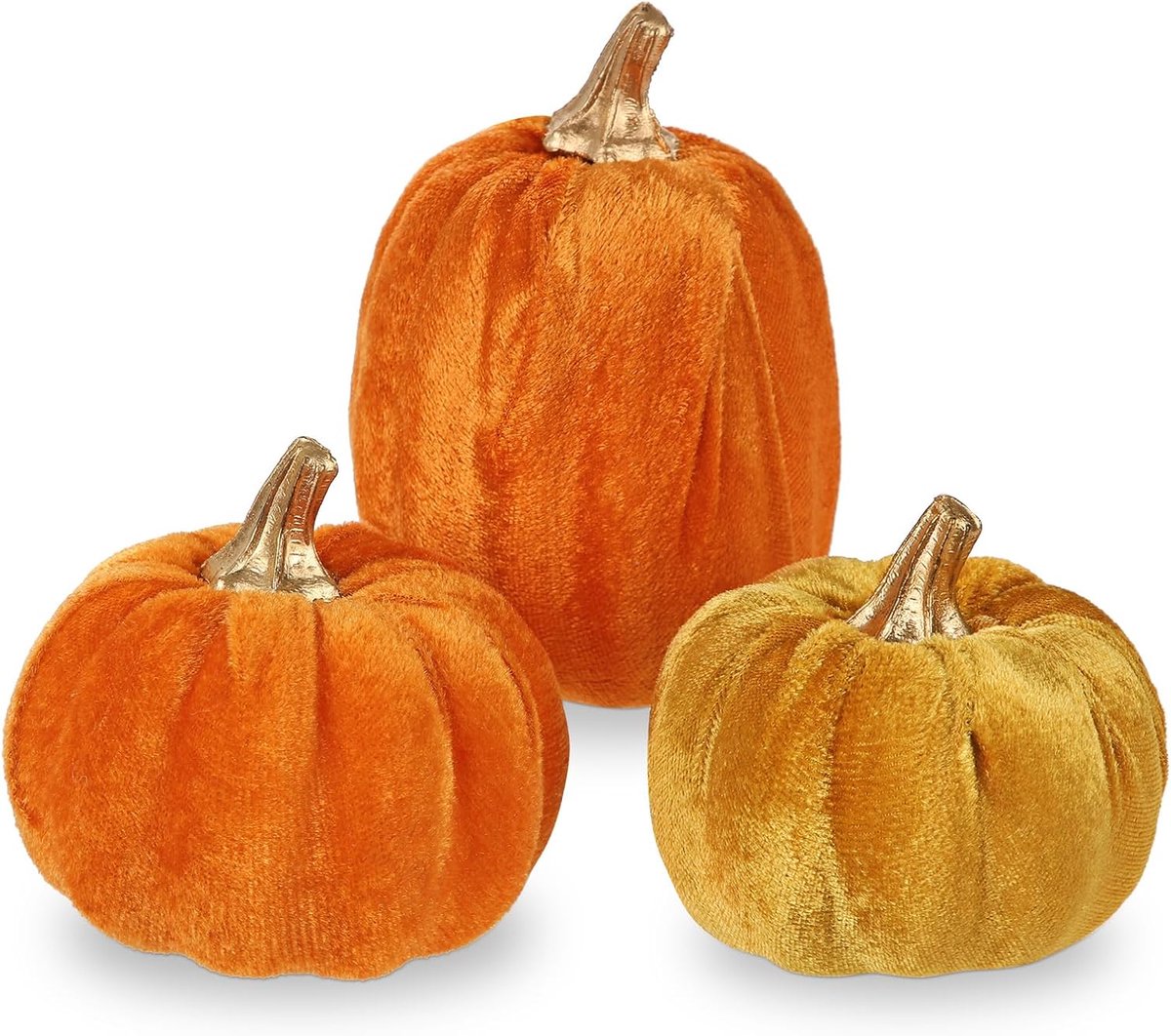 Set van 3 herfstdecoratie, pompoen, decoratie, kunstmatige fluwelen