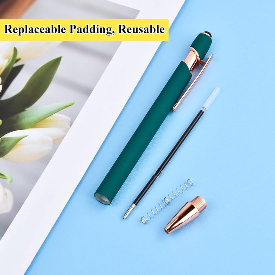 6 capacitieve styluspen, gepersonaliseerde balpen, balpen met touchscreen, universele stylus van rubber voor iPhone Pro Air Mini, Samsung Galaxy, Huawei Tablet en alle smartphones — afbeelding 4
