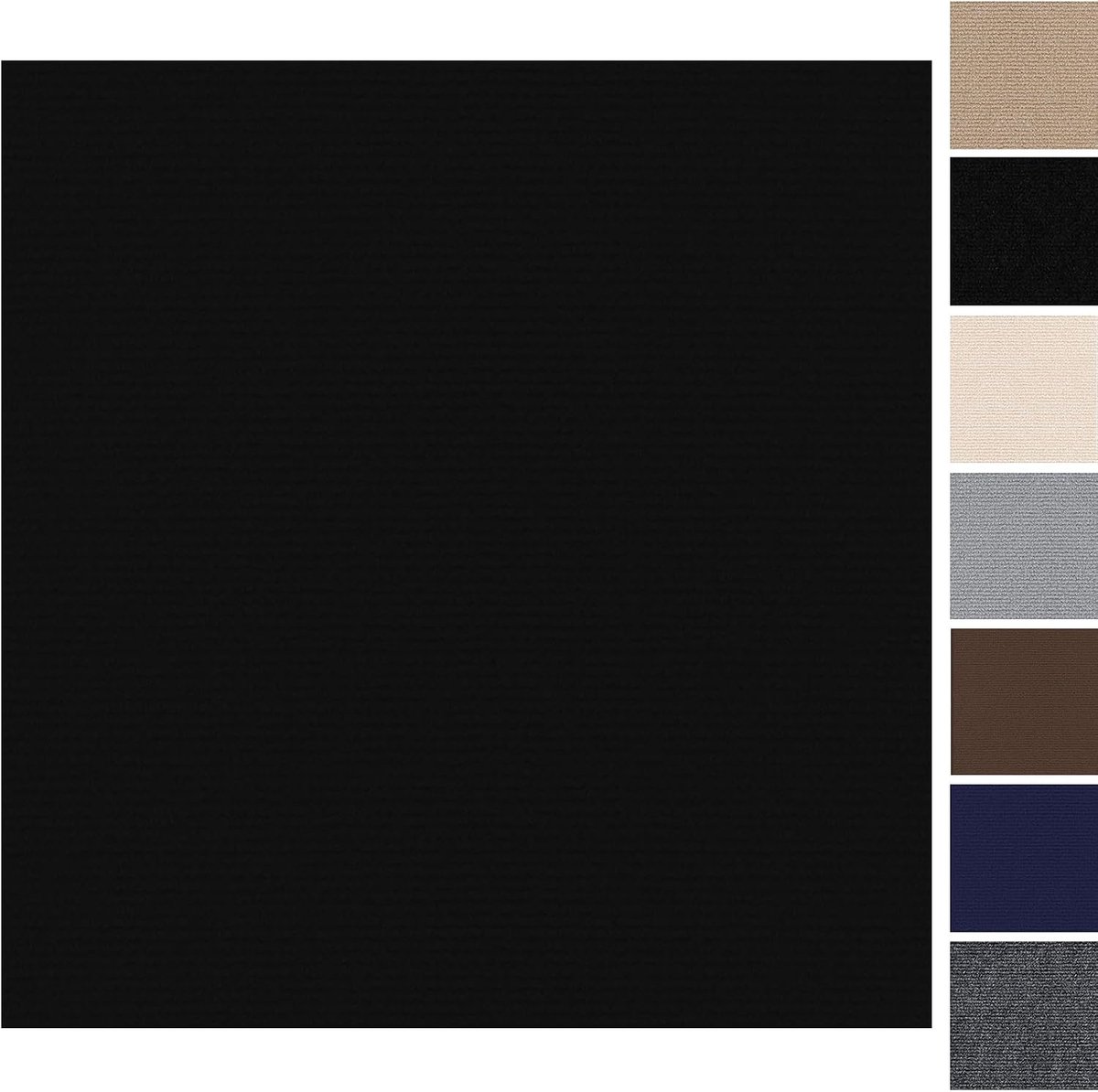 Tapijttegels, 30 x 30 cm, zelfliggend, 10 stuks, 0,9 m², tapijt, tegels met rugbedekking, vloerbedekking om op maat te snijden, voor kantoor, woning, commercieel, zwart