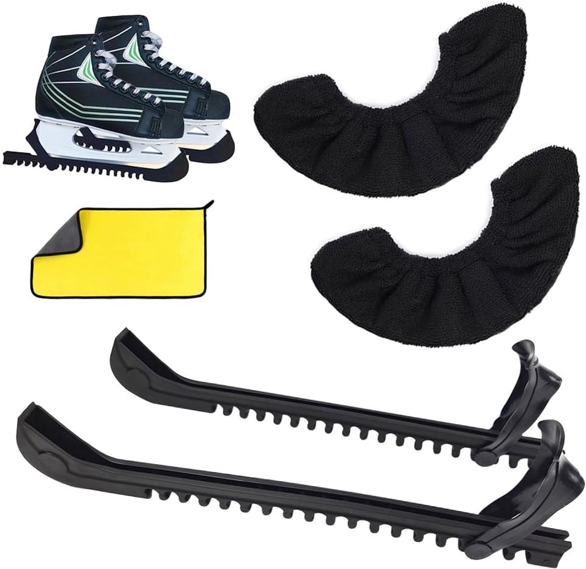 Schaatsbeschermers schaatsen, ijshockey schaatsen schaatsbeschermers, schaatsbescherming elastische schaatshoezen verstelbaar bescherming kunststof schaatsbescherming, accessoires voor