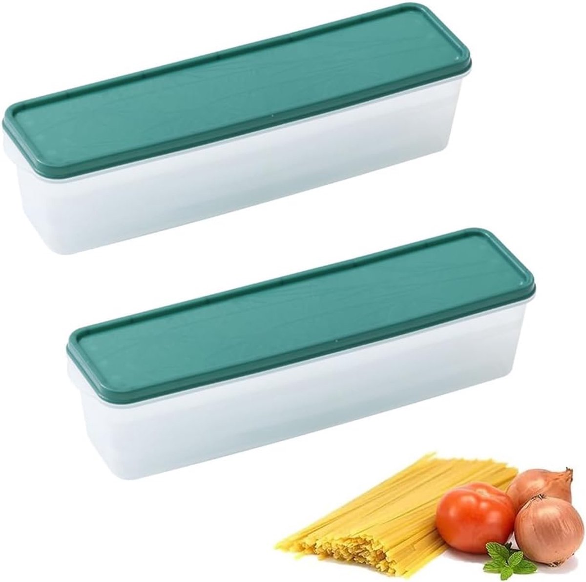 2 stuks voedselopslagcontainers, spaghetti-opslag, bewaarcontainers met deksels voor pasta, bewaardozen voor pasta, muesli of andere levensmiddelen