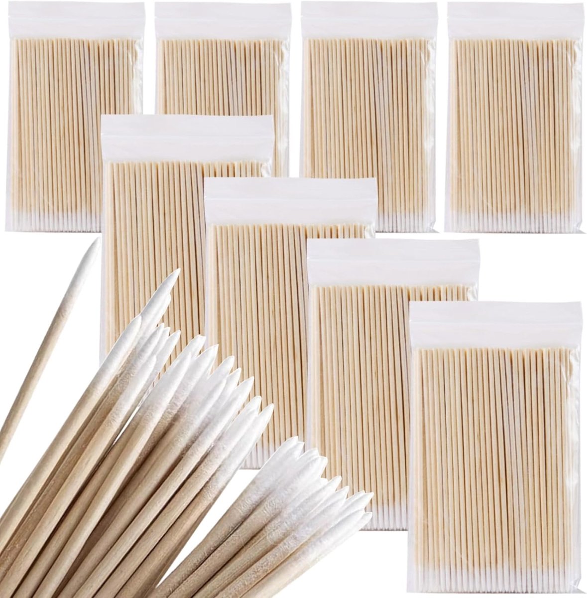 Wattenstaafjes Houten Stokjes 7 cm,Zachte Katoentips,Stevig en Pluisarm,Geschikt voor Make-up en Verzorging