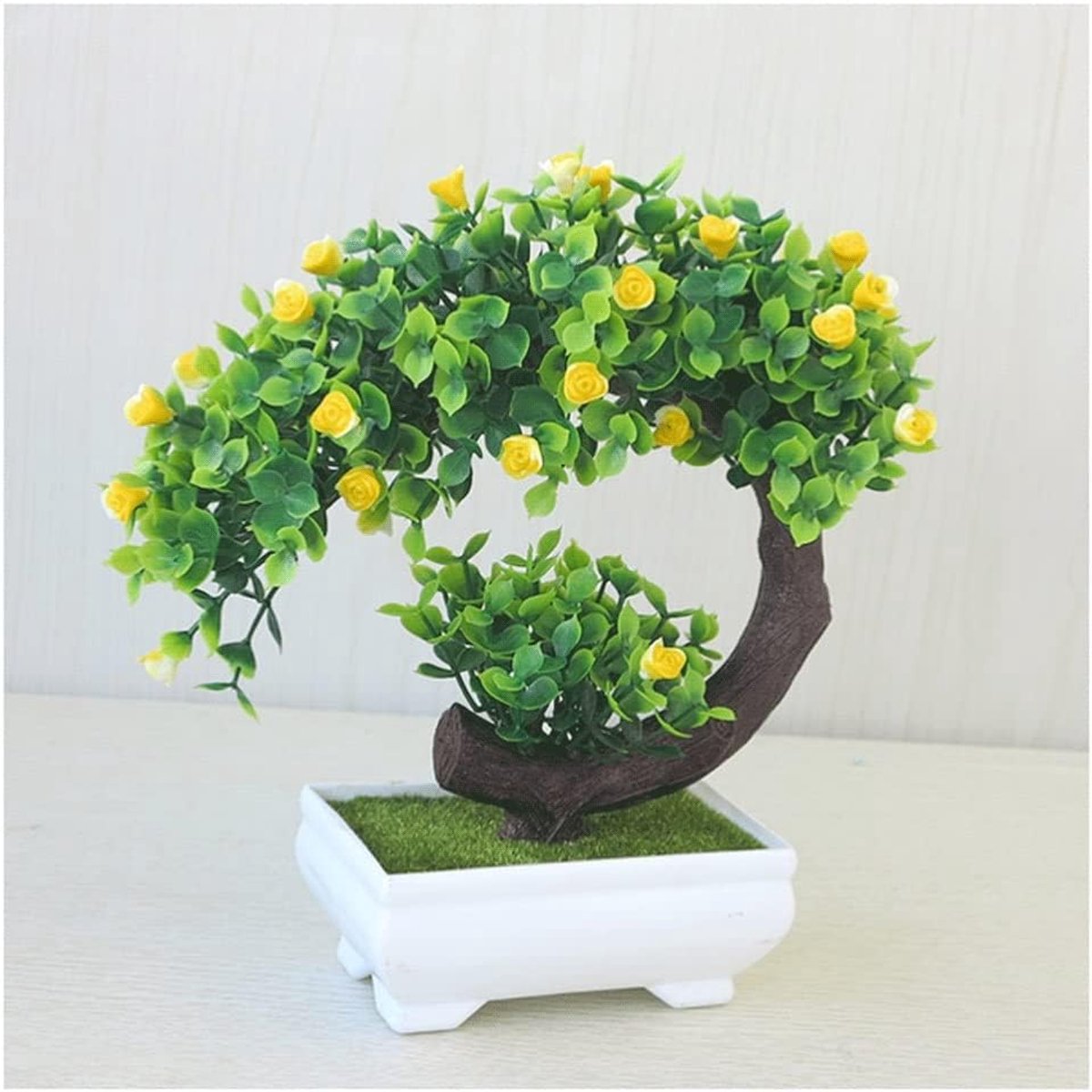 Mini-potplanten Kunstmatige Crescent Rose Groen in Potten Faux Potte Kleine Huizenplanten for Indoor Tabletop Decor Kunstplant (Color : F)