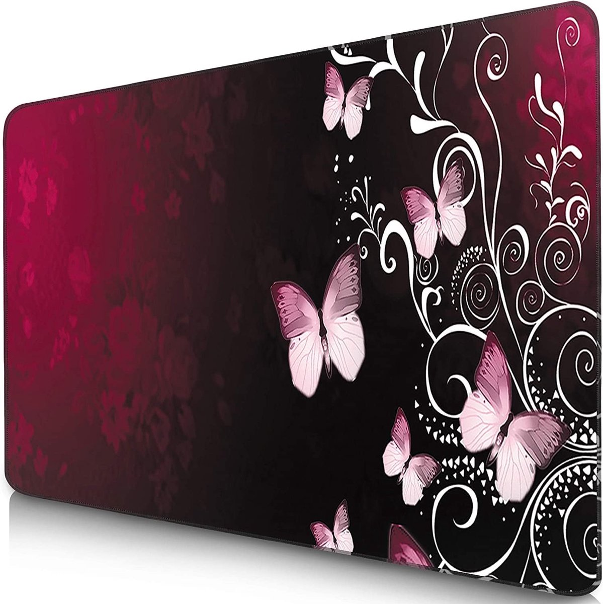 Gaming Muismat I Mouse Pad 280 x 200 mm I Randvrije randen I Speciaal oppervlak verbetert de snelheid en precisie I Antislip I rood