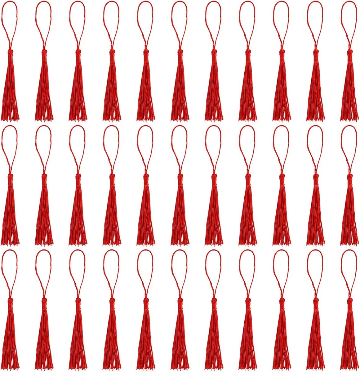 33 stuks bladwijzerkwasten, rode kwasten, mini-kwasten, zijdeachtige kwasten voor bladwijzers, handgemaakte bladwijzers, kwasten voor doe-het-zelf knutselaccessoires, bladwijzers, hars,