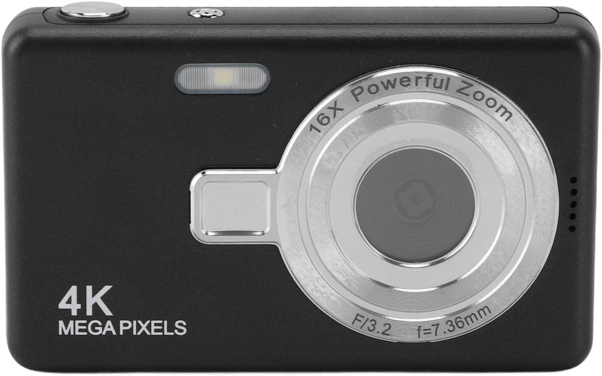 Camera, 50 MP 1080P 16X Digitale Zoom Autofocus Vedio-camera met 2,4 Inch Scherm, Compacte Anti-shake Vlogcamera voor Studenten en Kinderen (BLACK)