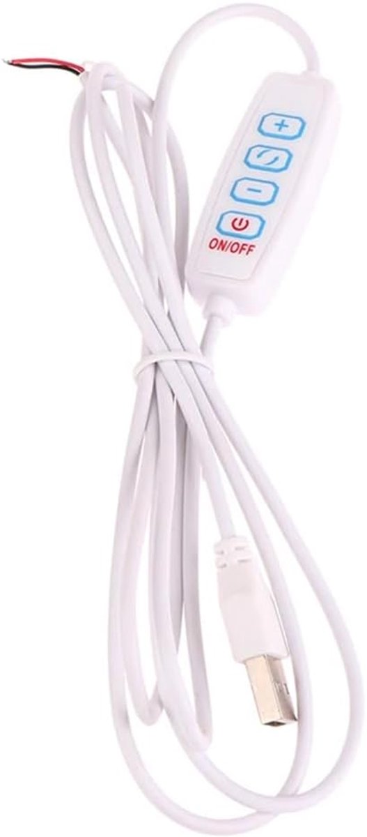 LED Dimme DC 5V dimbare schakelaar 1,5M kabel lichtmodulator lamp lijndimmer controller tafellamp stroomsnoer (Wit)