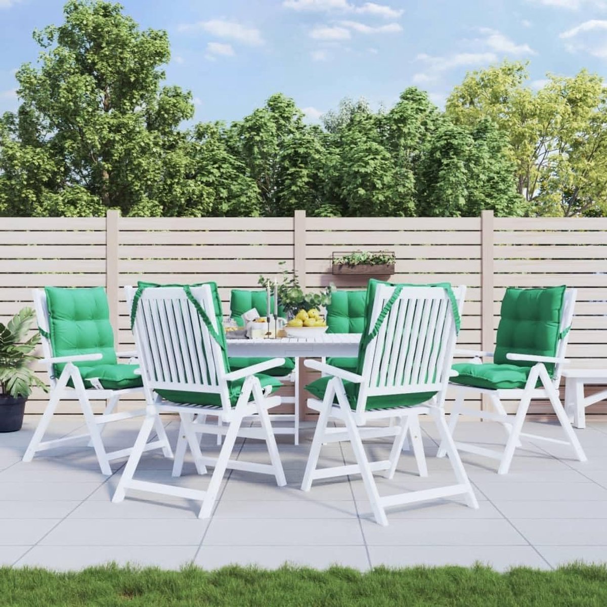 Rugleuning kussens 6 stuks groen Oxford stof outdoor kussens waterafstotend antislip voor tuinmeubelen kruk en poef met zachte vulling en ademend