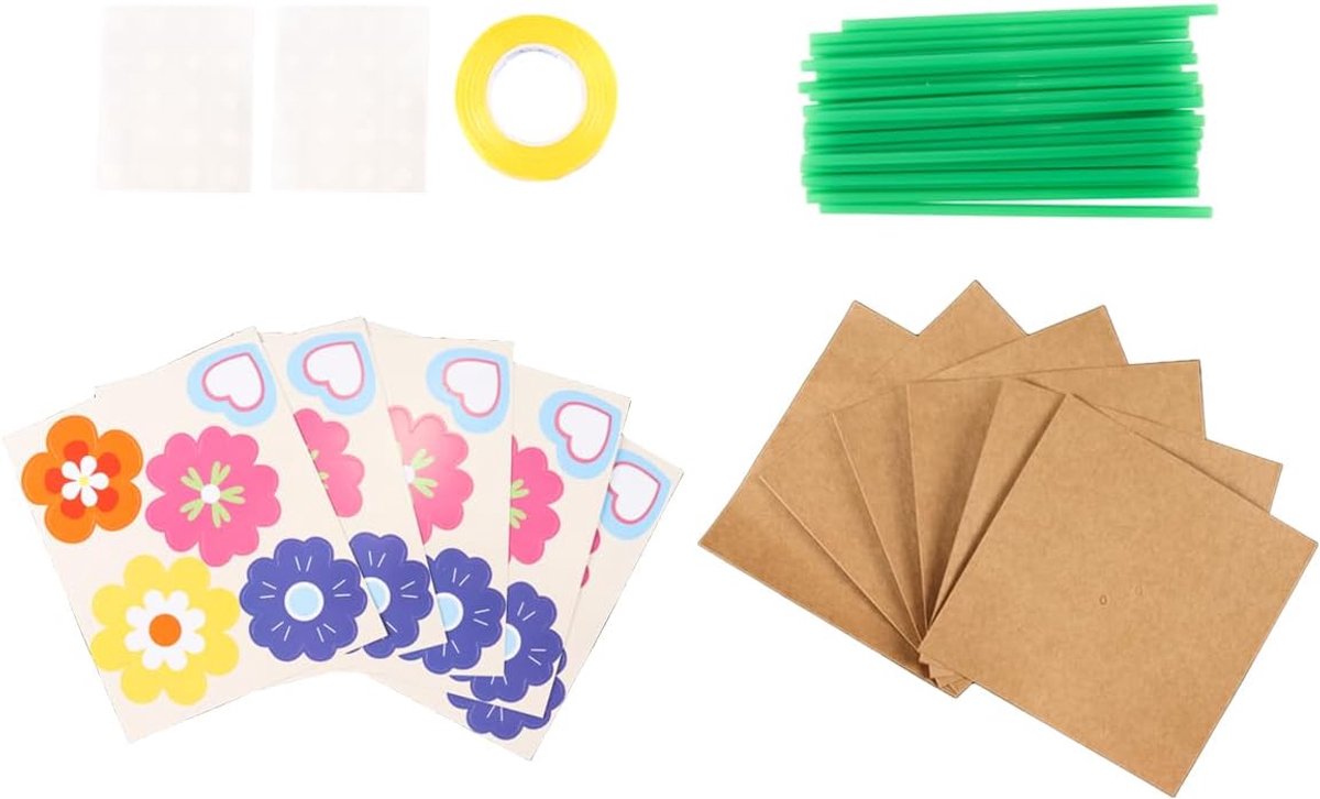 6-delige DIY-knutselset voor boeketten van bloemen voor Moederdag, verjaardagscadeaus, papierknutsels, school, klaslokaal, woondecoratie, meerdere kleuren