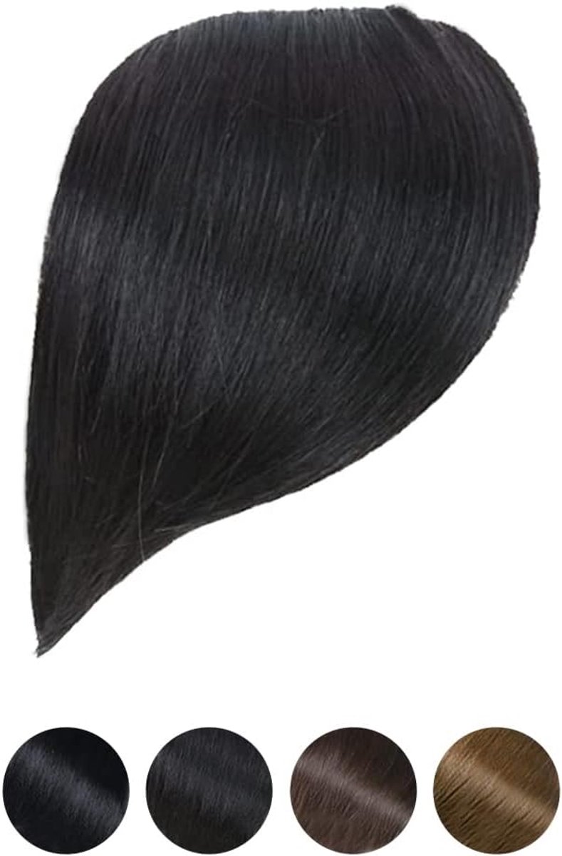 Clip Van De Dikke Kant In De Pony Hair Extensions Echt Haar Pony Hair Extensions Natuurlijk Uiterlijk Haarstukken voor Meisjes, Natuurlijk Zwart