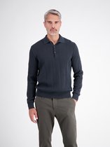 LERROS Elegant poloshirt met lange mouwen en verfijnde verticale strepen , Maat: XL , Kleur: CLASSIC NAVY , 100% katoen
