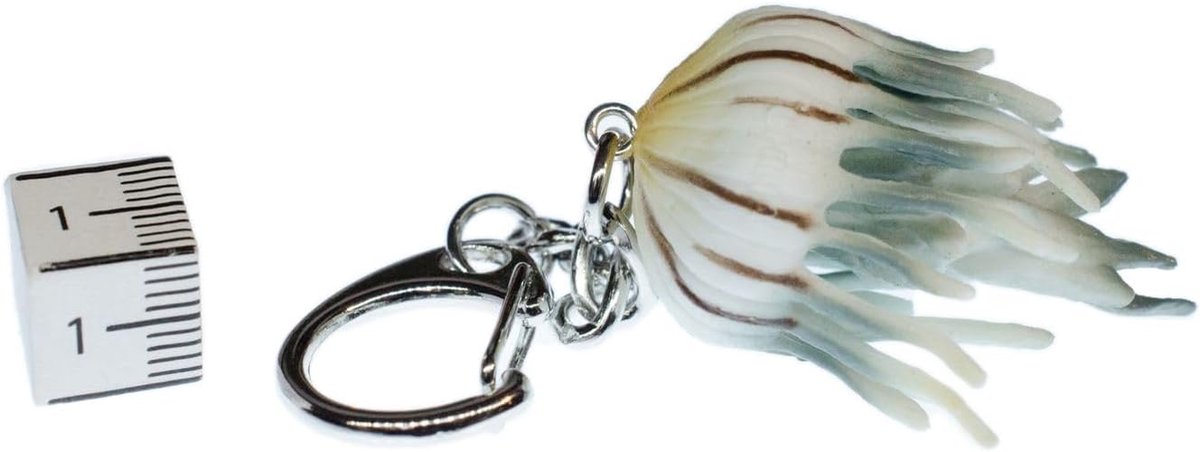 Kwal Medusa Meduse Sleutelhanger, rubber, handgemaakt modesieraad, hanger, sleutelring, sleutelring, blauw, 45mm
