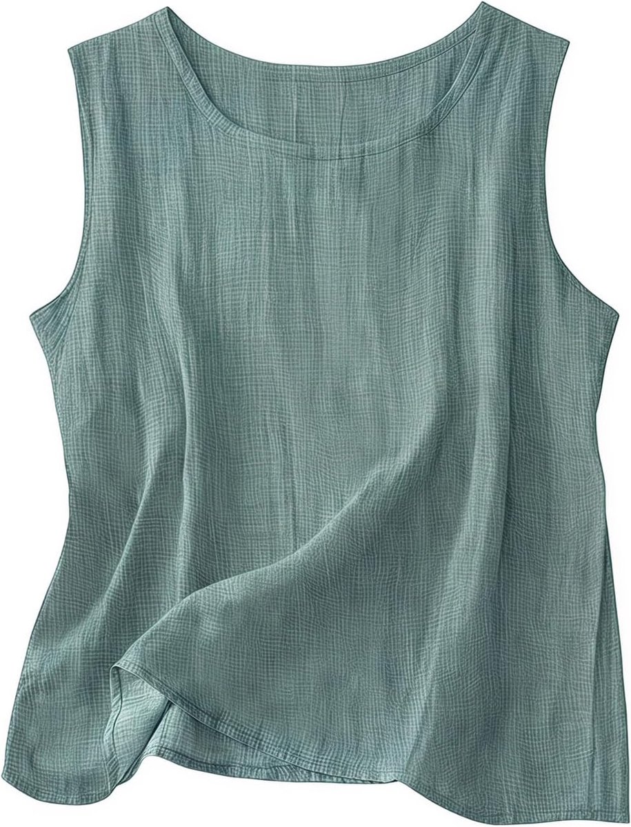 Tops Dames 2026 Linnen Tanktops met ronde hals