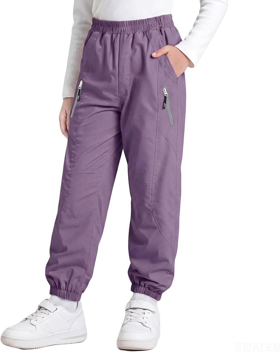Wandelbroek Outdoorbroek Waterdichte Wandelbroek met Reflecterende Strepen Zachte Mesh Voering Winddicht Regenbroek Lichtgewicht Jongens Meisjes Broek voor Camping Sport Maat 122-164