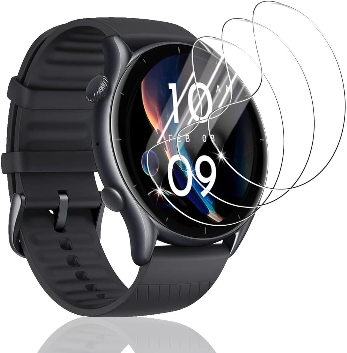 3 stuks displaybeschermfolie voor Amazfit GTR 3 [geen gehard glas], volledige afdekking, krasbestendig, luchtbelvrij, HD heldere folie voor Amazfit GTR 3