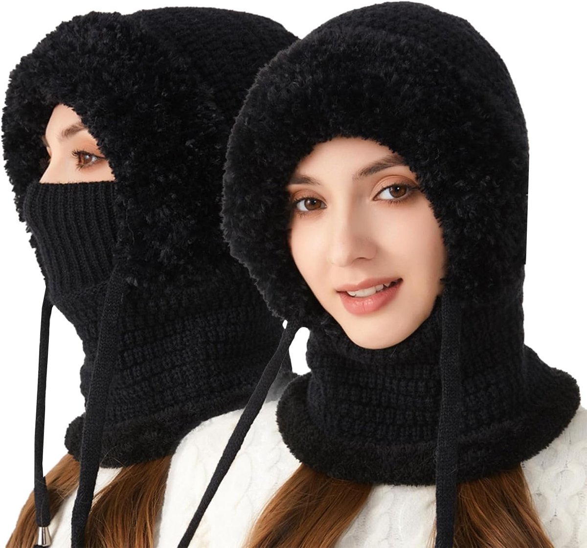 Bivakmuts, muts voor dames, winter, warme capuchon, sjaal voor dames, winddichte muts, koudebescherming, skimuts, beanie, wintermuts voor mountaineering, skiën, motorrijden,