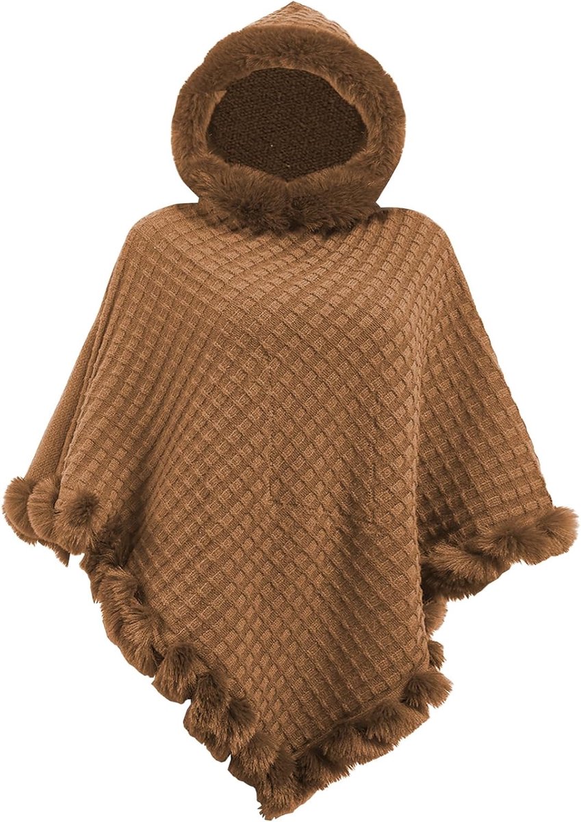 Gebreide poncho voor dames voor de winter