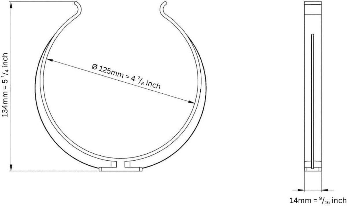 125 mm klemmen van kunststof voor ventilatieslang, 2 stuks klemmen voor ventilatieslang
