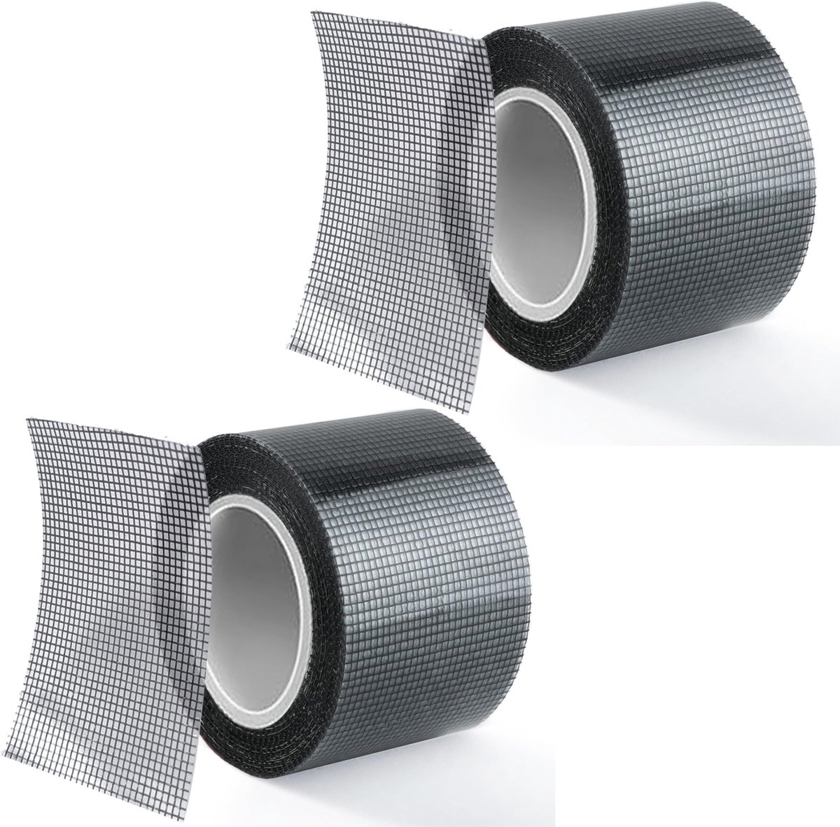 Zelfklevende Hor Reparatietape - 2 Stuks - 200 x 5 cm - Vliegengaas - Polyurethaan - Muggennet Reparatie Tape - Horrengaas Tools - Zelf Je Hor Repareren - Vliegengordijn Tape - Zelf op maat te knippen - Reparatiepleister voor gaten - Zwart