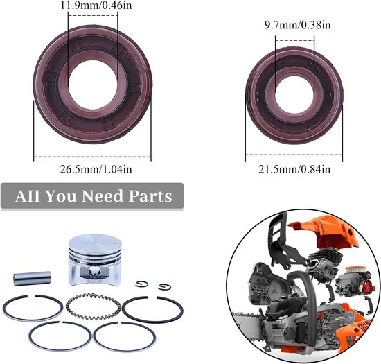 35mm Zuiger Ring Olie Seal Kit voor Honda GX25 FG110 HHT25S Kleine Motor Trimmer — afbeelding 2