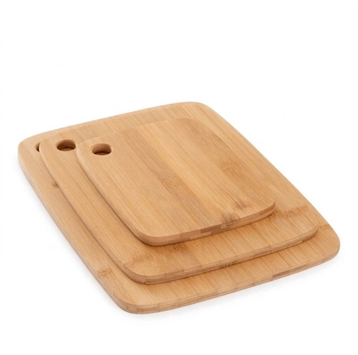 set van 3 bamboe snijplanken