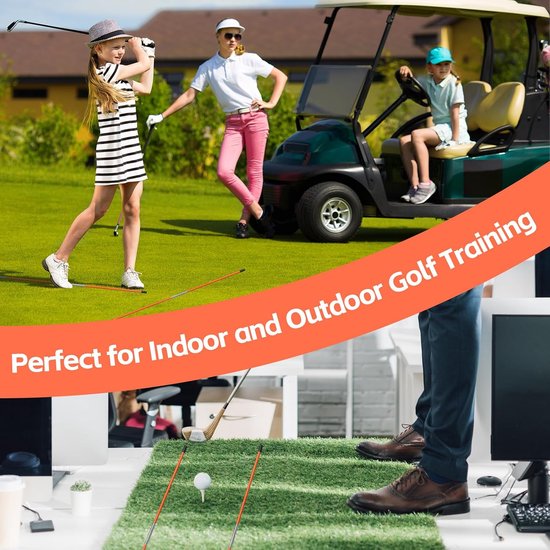 set van 3 stuks 48 inch uitlijnstokstaven voor golftraining, inklapbare golfpraktijk richtstok met doorzichtige buisbehuizing — afbeelding 3