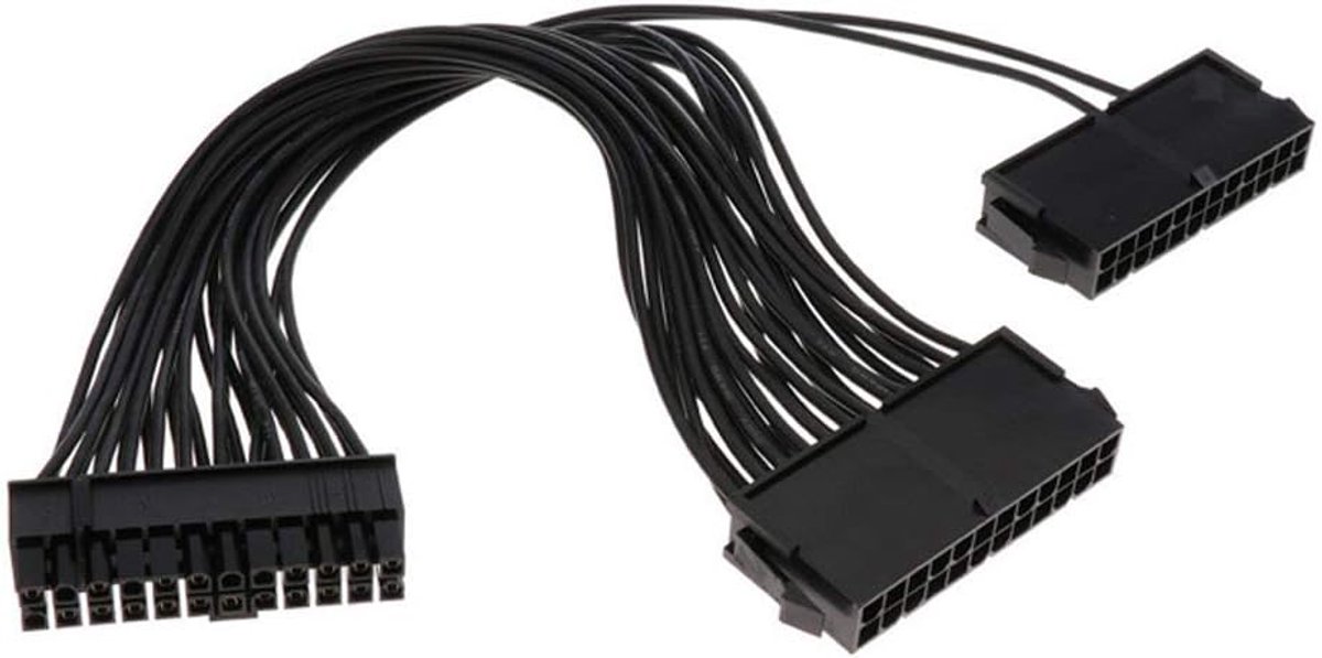 24pin Dual PSU moederbord moederbord voeding verlengkabel adapter