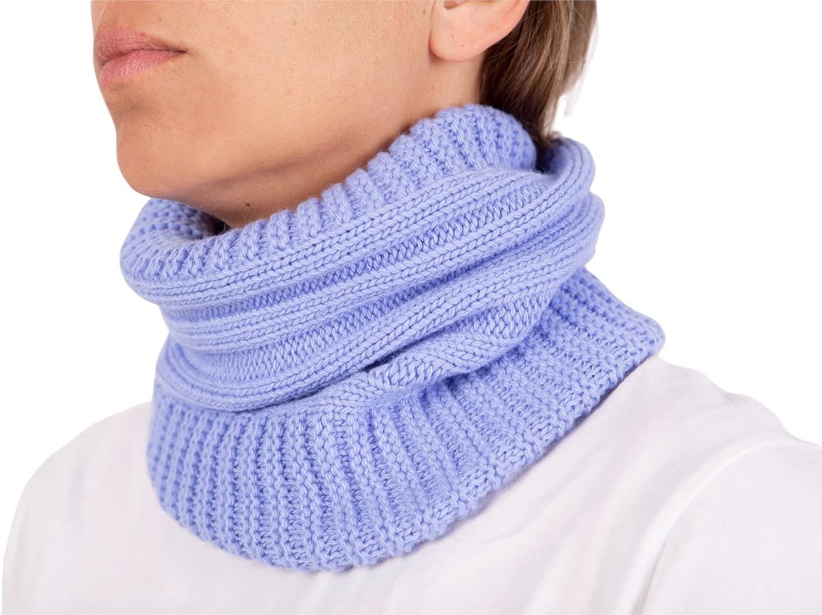 Halsdoek voor dames en heren, gemaakt in Italië, sjaal, ring, kasjmier, winter, uniseks, merinowol, zwart, grijs, wit, beige, warm, eenheidsmaat, pashmina, schouderdoek, Lila, Eén maat