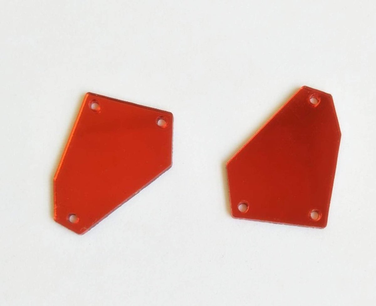 30 STKS van Naai Op Acryl Onregelmatige Spiegel, DIY Gespiegelde Strass Steentjes voor Kostuum Avond Jurken Kleding Accessoire 35MM 35MM Rood