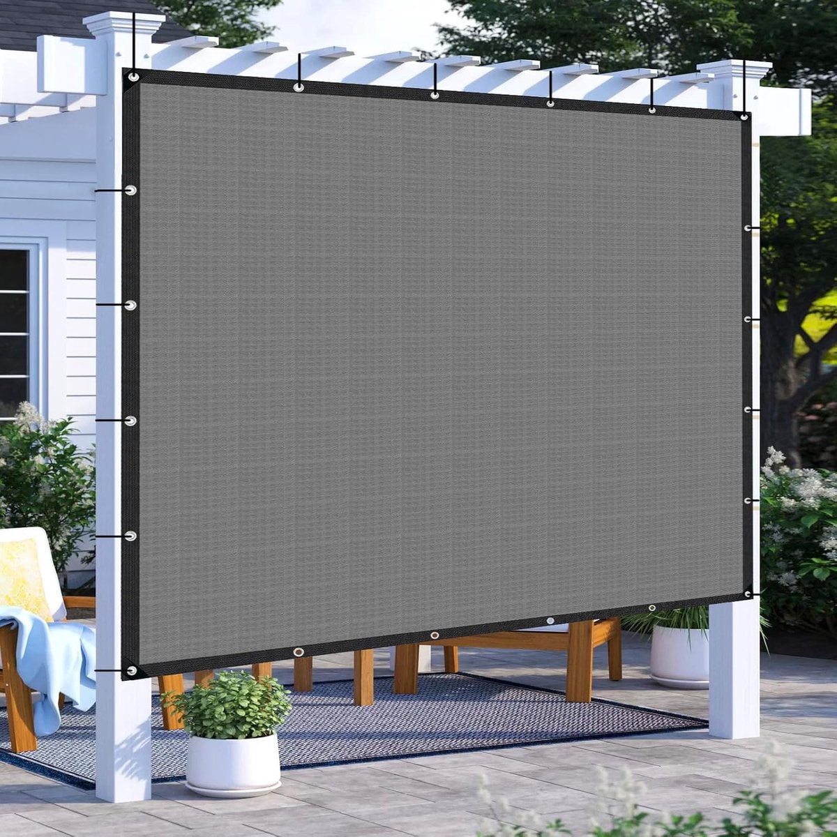 Schaduwpercentage, uv-bestendig, zonnezeil met rand, eenvoudig op te hangen, schaduwnet voor auto, tuin, broeikas, camping