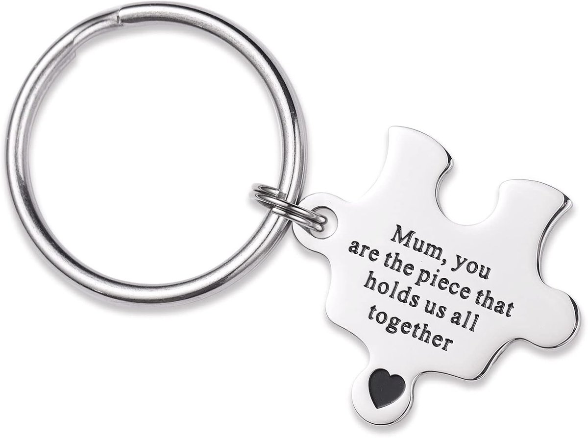 Mama You Are the Piece That Hold Us All Together Mother's Day Gift Mama Sleutelhanger Mama Sleutelhanger Puzzel Stuk, Wit, M