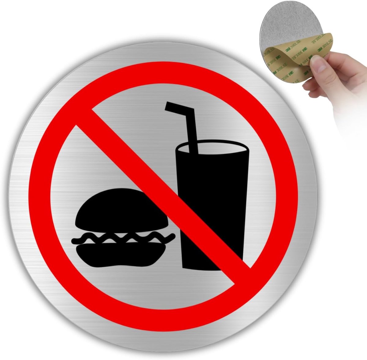 Verboden te Eten Bord - Ø 100 mm - Aluminium - Voedselvrij Gebied