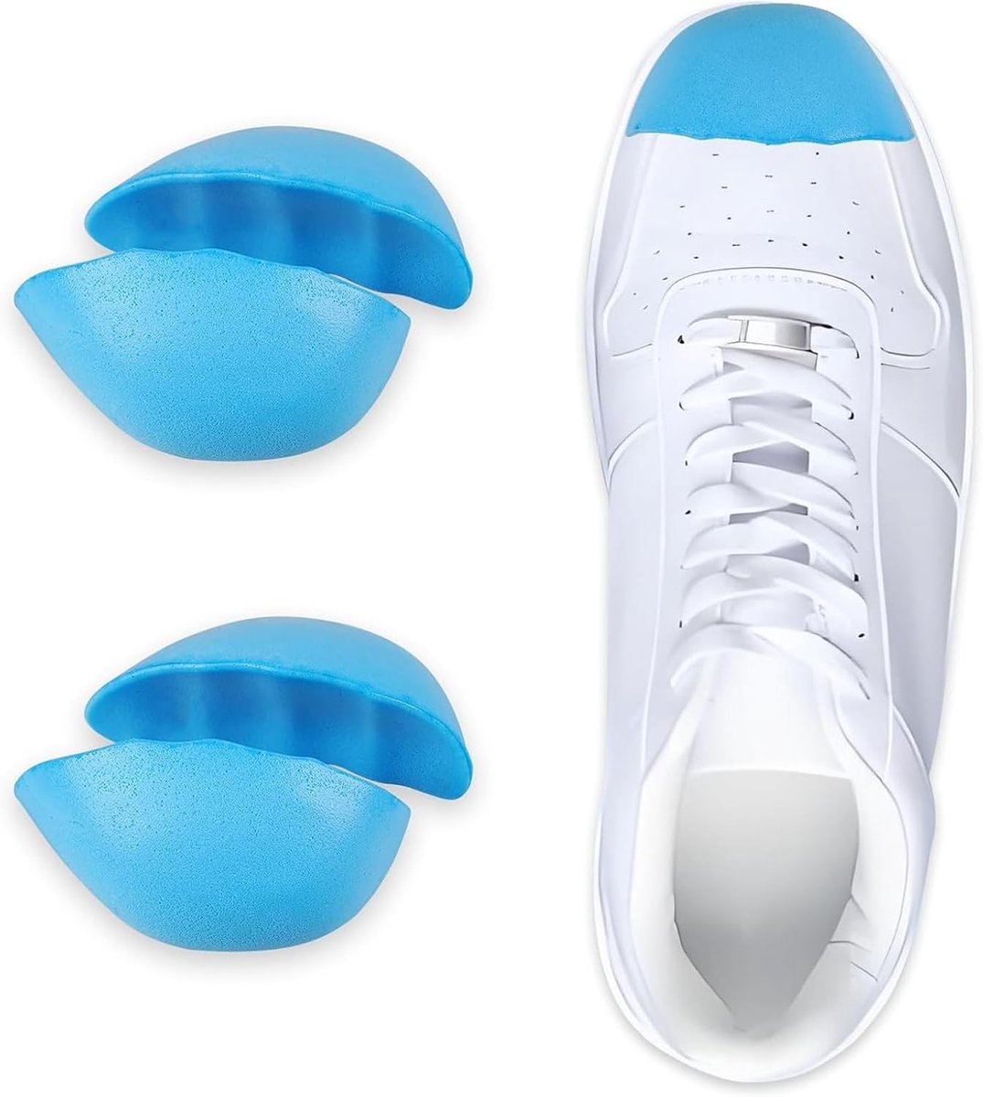 2 paar schoenvullers voor te grote schoenen, zachte teenvullers (maat M), verstelbare schoenteeninzetstukken voor hoge hakken, sneakers en pumps, comfortabele teenvulling tegen uitglijden, hemelsblauw