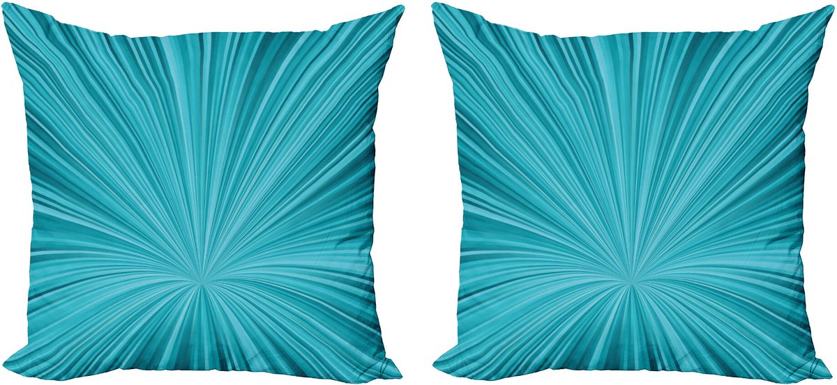 ABAKUHAUS Teal Sierkussenhoes Set van 2, Abstract Vortex Ontwerp, Modern Accent Dubbelzijdige Digitale Print, 40x40, Turquoise Teal