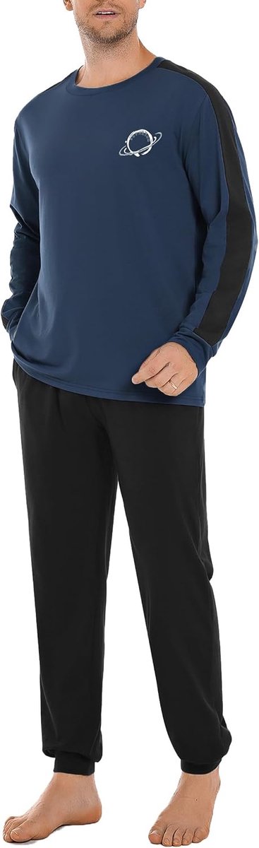 Pyjama heren katoen lange winter pyjama lange mouwen tweedelige pyjama lichte nachtkleding comfortabel huispak S-XXL