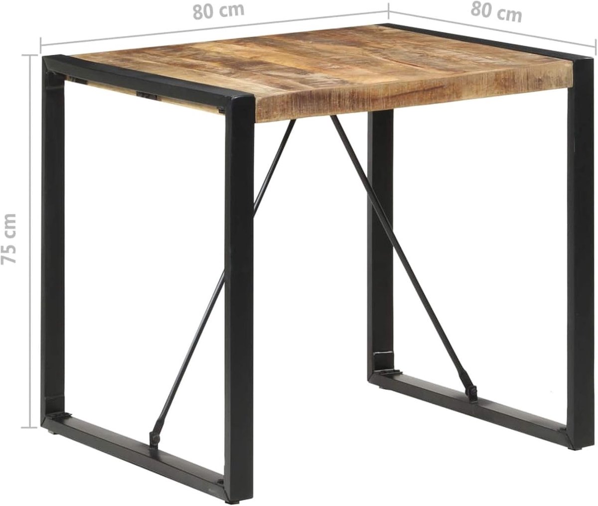 Eettafel voor keuken, eetkamer, vierkant, vintage, industrieel, van massief hout, 80 x 80 x 75 cm, 140 x 140 x 75 cm, vintage eettafel