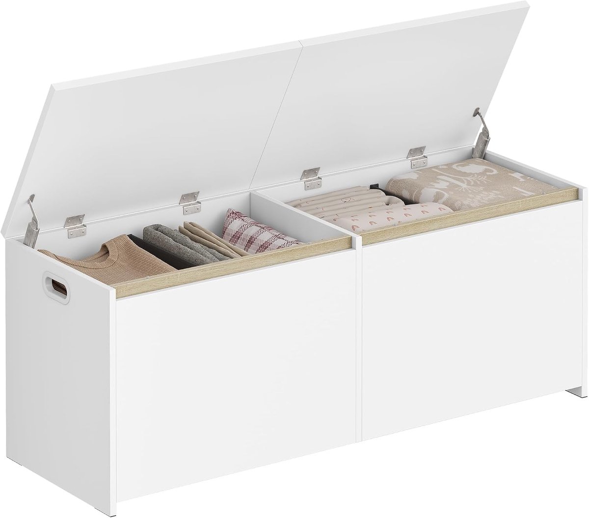Schoenenbank 120 cm, zitbank met opbergruimte, wit