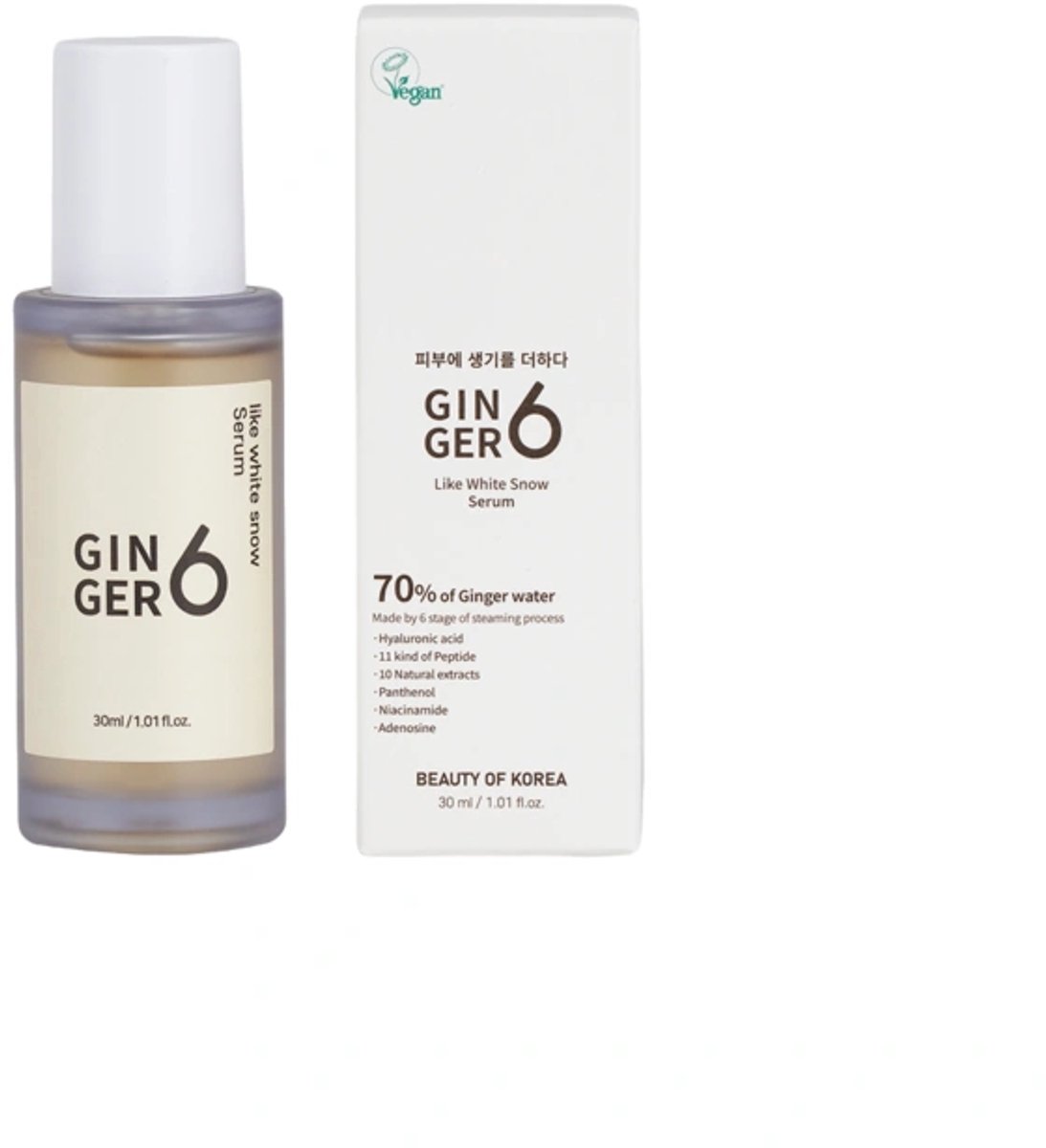 Ginger6 - Witte Sneeuw - Serum - Intensieve hydratatie