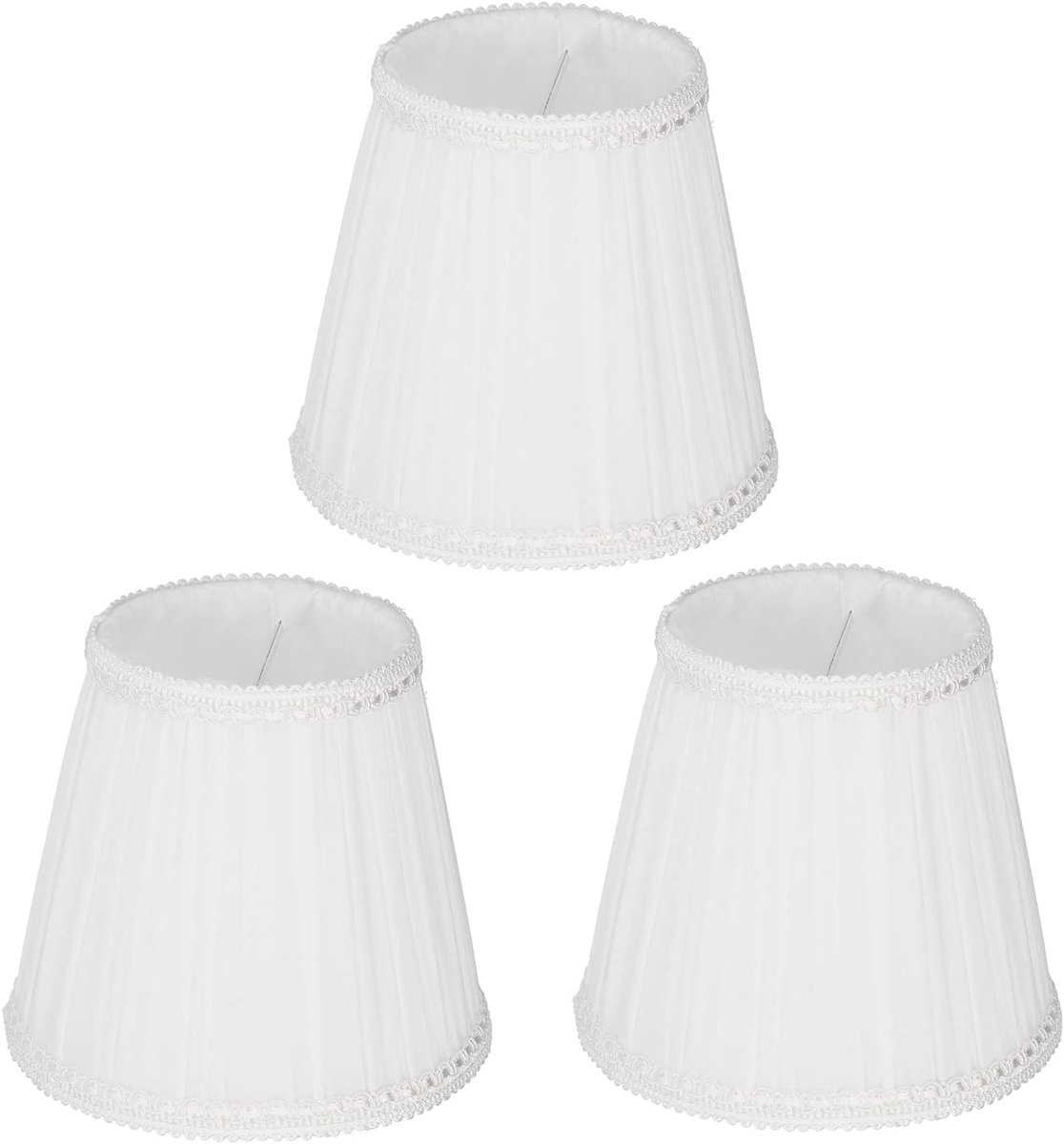 Lampenkap E14 Clip‑On Doek Lampenkap Slijtvast Zacht Materiaal Hoge Lichtdoorlatendheid Verlichting Accessoires voor Hotels Clubs Hallen Slaapkamers (Clip-on-White)