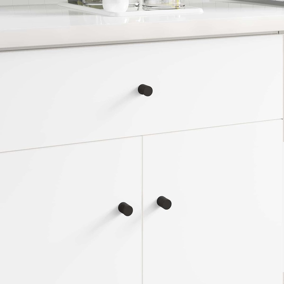 Matte kastknoppen ijzer M4 x 12 mm corrosiebestendig voor keuken en badkamer, 2 stuks mat zwart