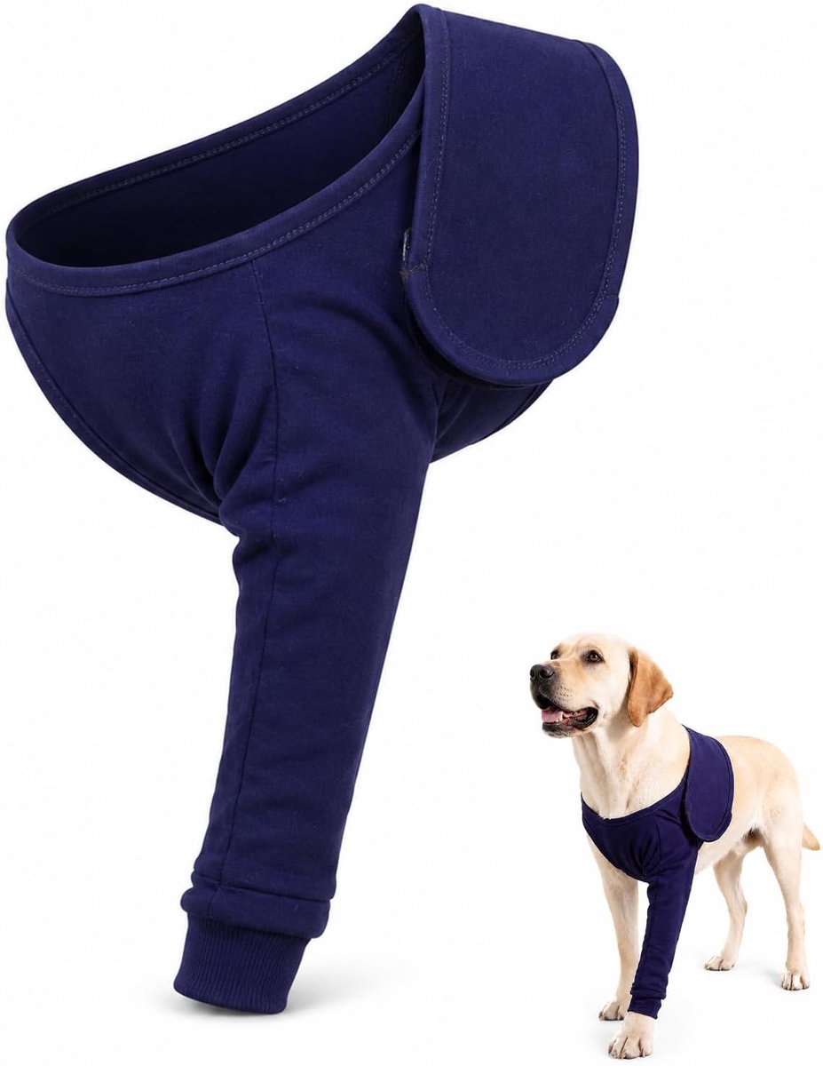 Anti-likkleding voor honden, maat M, rekbaar, met verstelbare sluiting, afdekking voor poten en ellebogen, ademend textiel voor dagelijks gebruik en bescherming