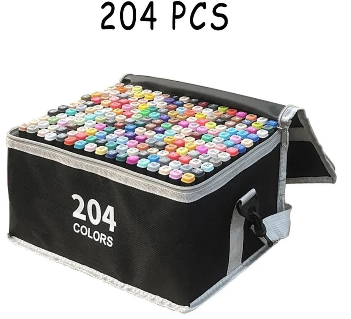 Nyoz 204 kleuren dubbelzijdige markerset - Markers - Kleurstiften - Alcohol markers - 1/2/6 mm punten - Ronde en schuine punt