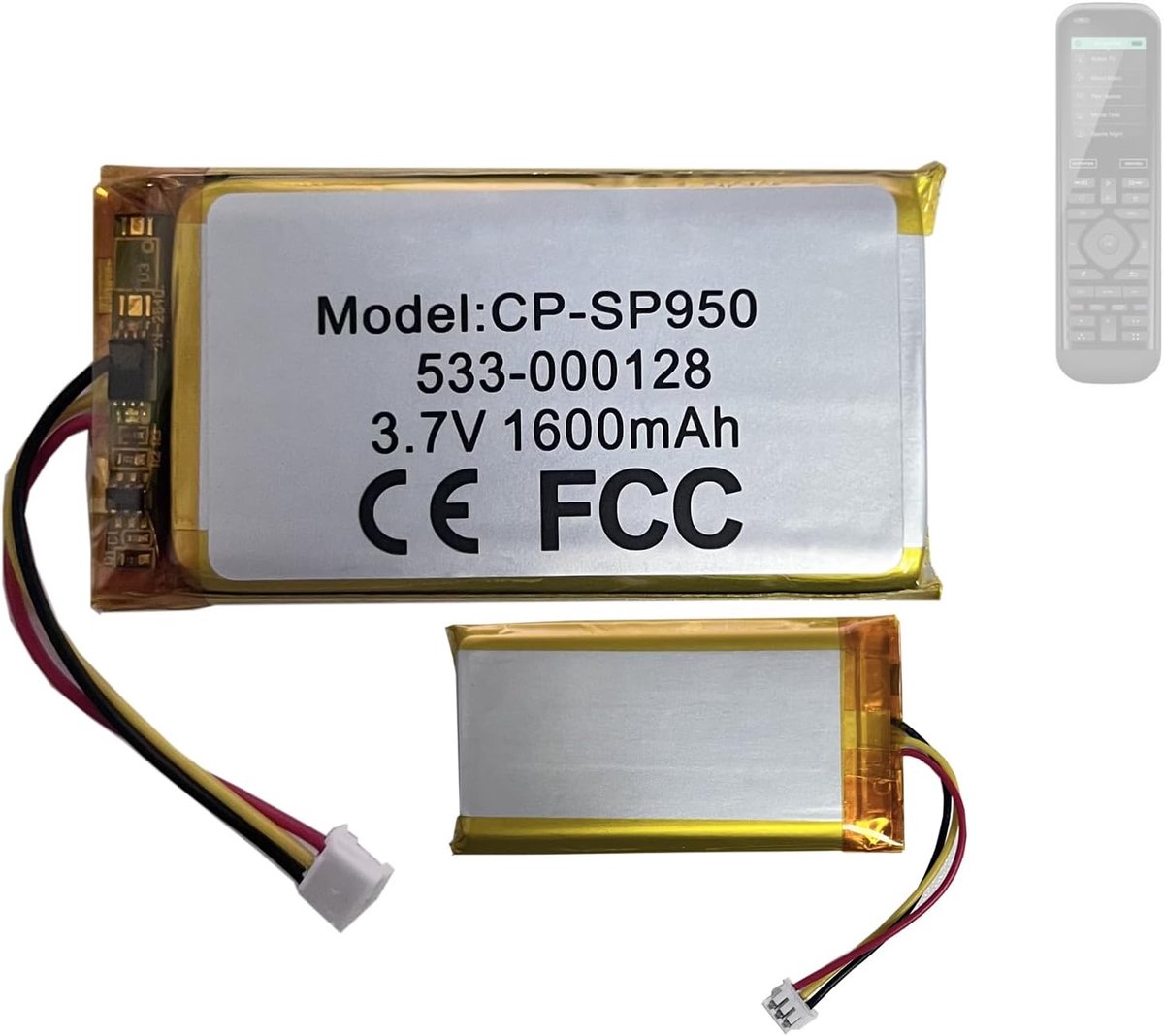 batterij 533-000128 compatibel met Lo-gitech Harmony 950 / Harmony Elite Remotes