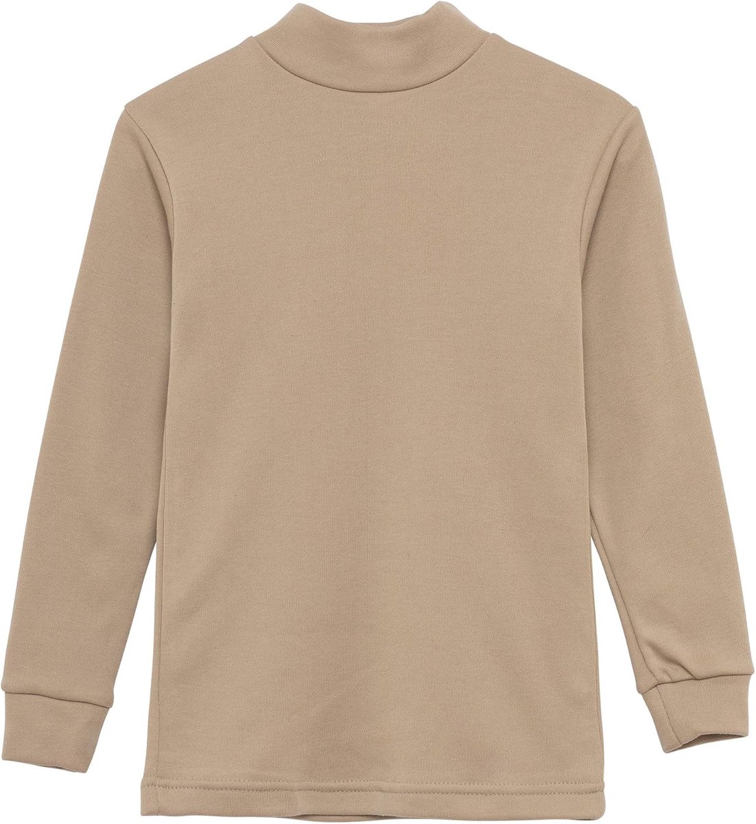 Thermisch T-shirt voor Kinderen – Zacht, Ademend, Halve Hoge Kraag, Lange Mouwen, Effen Kleur