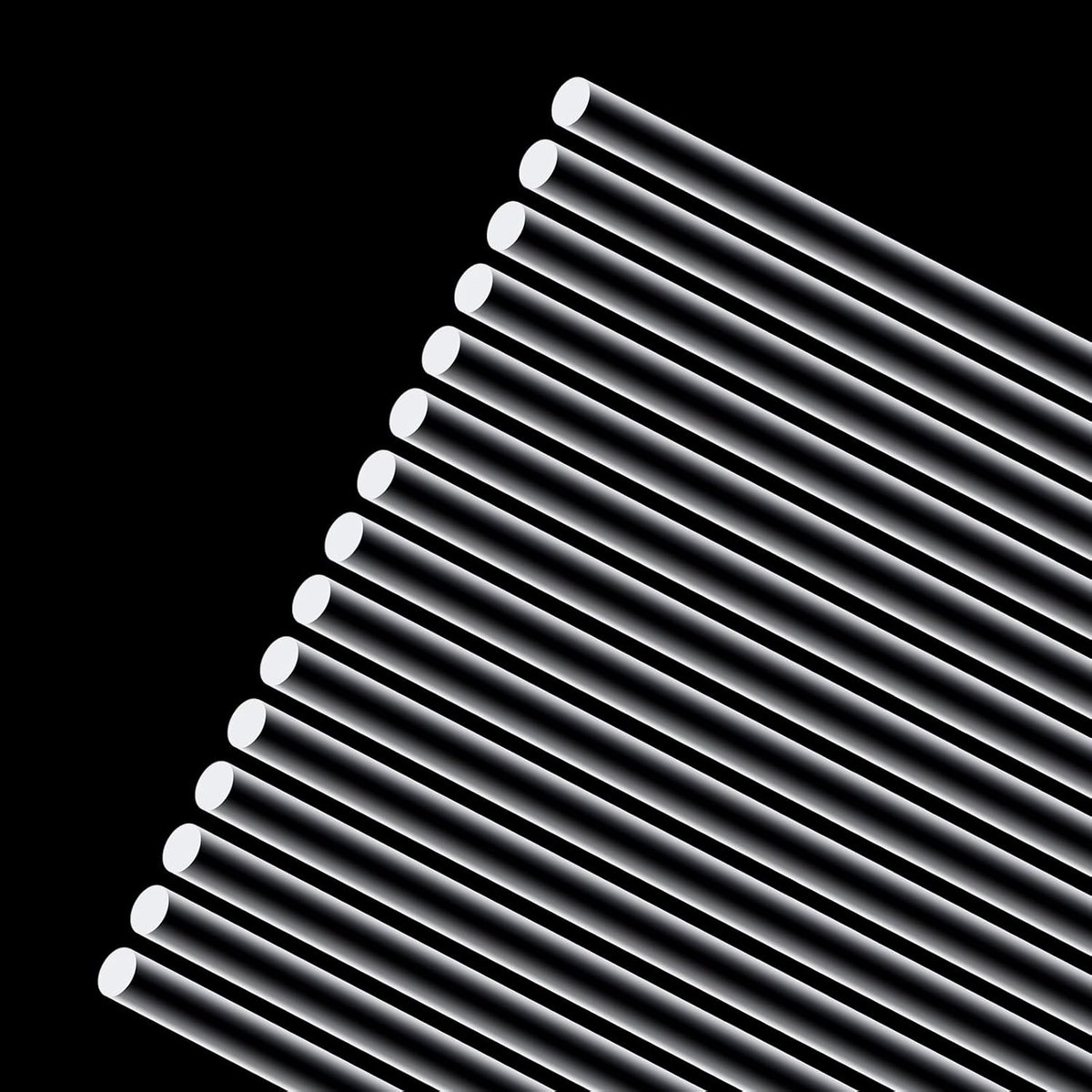 Ronde staven, 10 x 200 mm, 0,2 m, transparante acrylstaaf voor doe-het-zelf knutselwerk, verlichting en modelbouw, 15 stuks