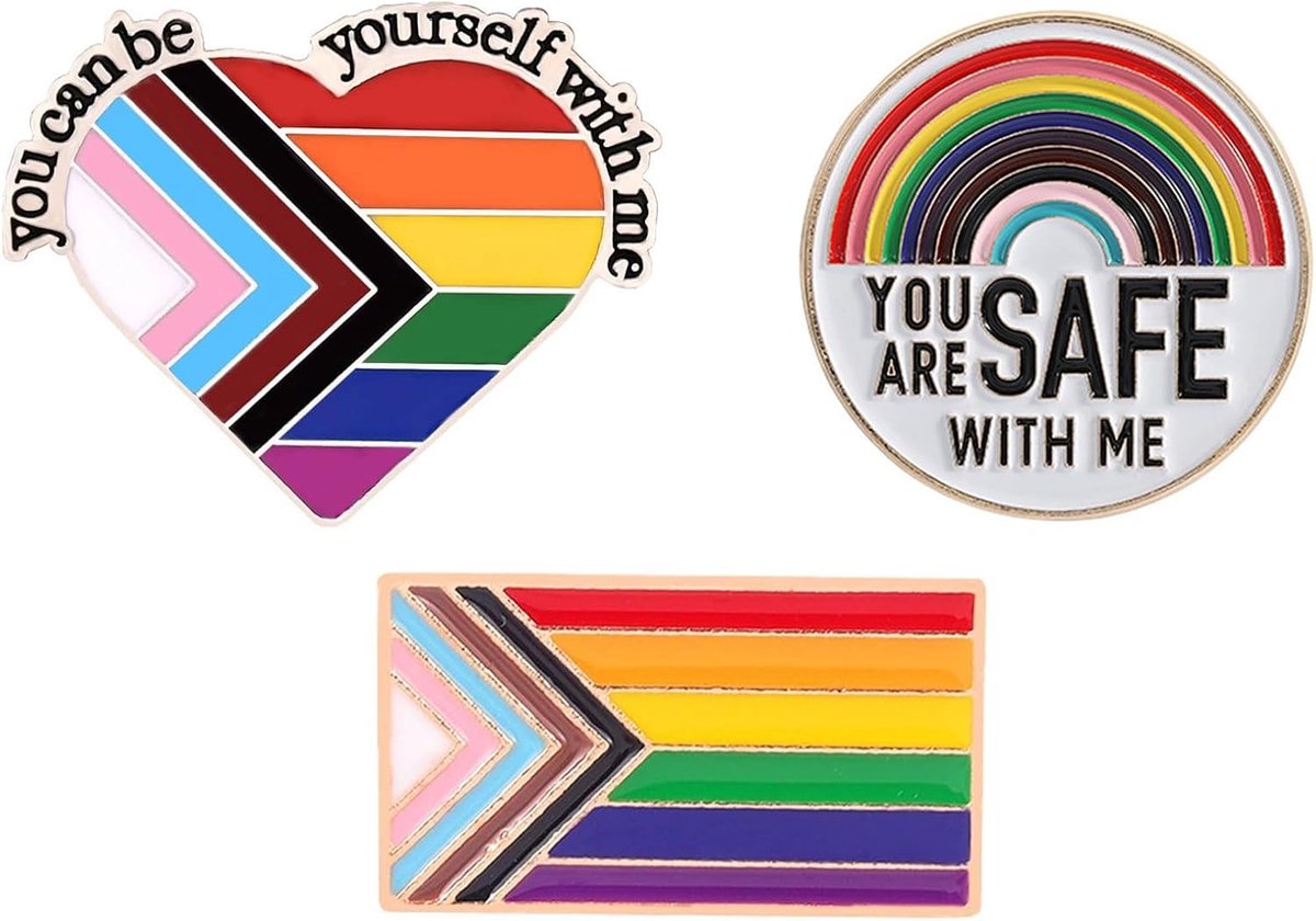 Broches LGTB, emaille pinnen, 'You are safe with me', regenboog-badge voor kleding en rugzakken, Pride Month-accessoires, cadeau voor LGBT-gemeenschap