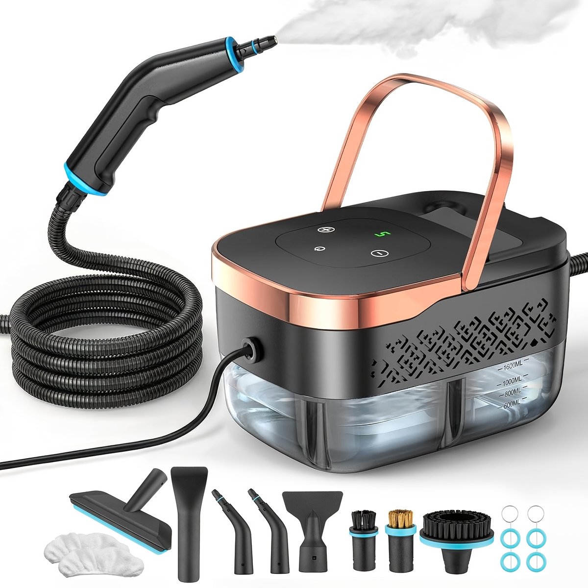 Stoomreiniger 1500W – 5 Bar Hogedruk – 1600 ml Watertank – 15 sec Opwarmtijd – Met Accessoires